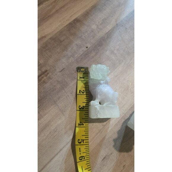 Vintage Chinese Hand Carved Foo Lion Foo Dog Sculptures Chinese Art Wealth Luck - Picture 7 of 7